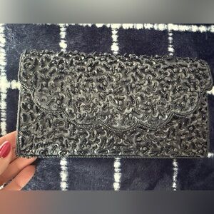 Elegant Vintage Black Beaded Clutch ❤️